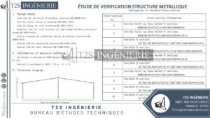 Étude de vérification structure métallique